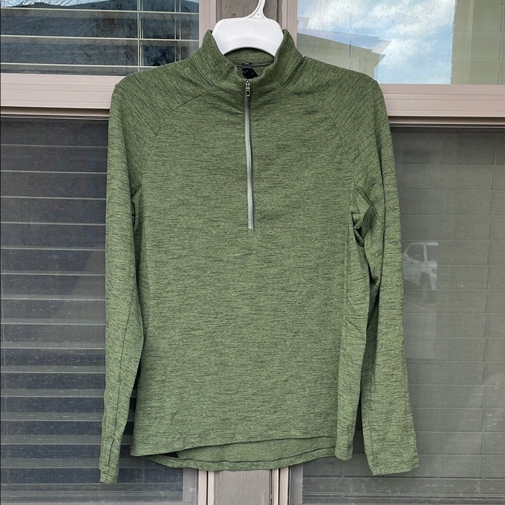 Lululemon Surge Warm 1/2 Zip SMALL heather Green pullover sweatshirt